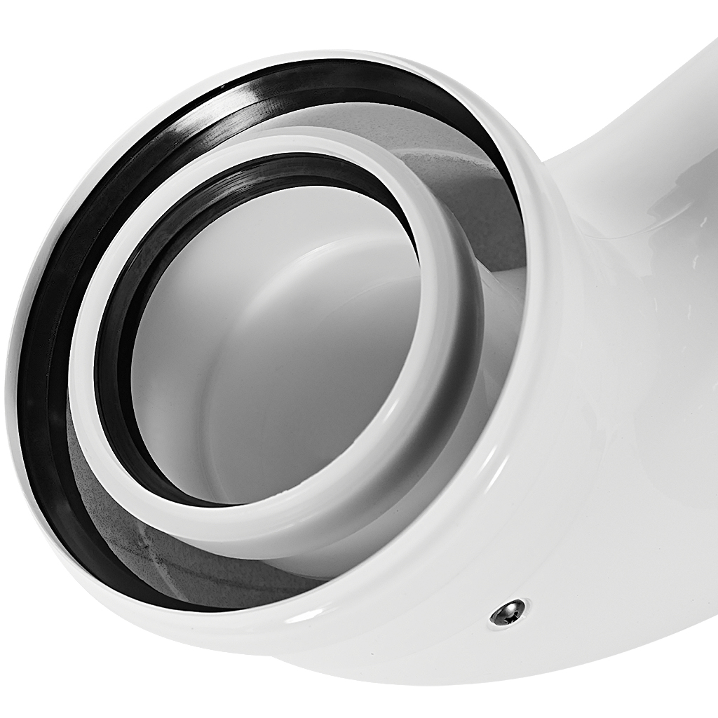 Отвод 90° конденсационный коаксиальный ROMMER D80(п-м)/125(п-м)