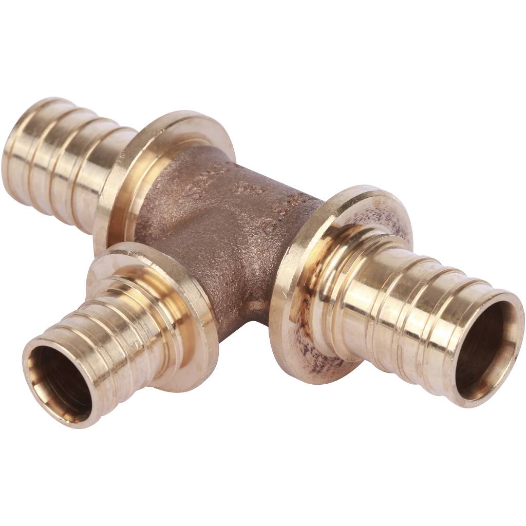 Тройник РЕХАУ RAUTITAN PLATINUM с уменьшенным боковым проходом 25-20-25 RX для труб из сшитого полиэтилена аксиальный, 13777321001