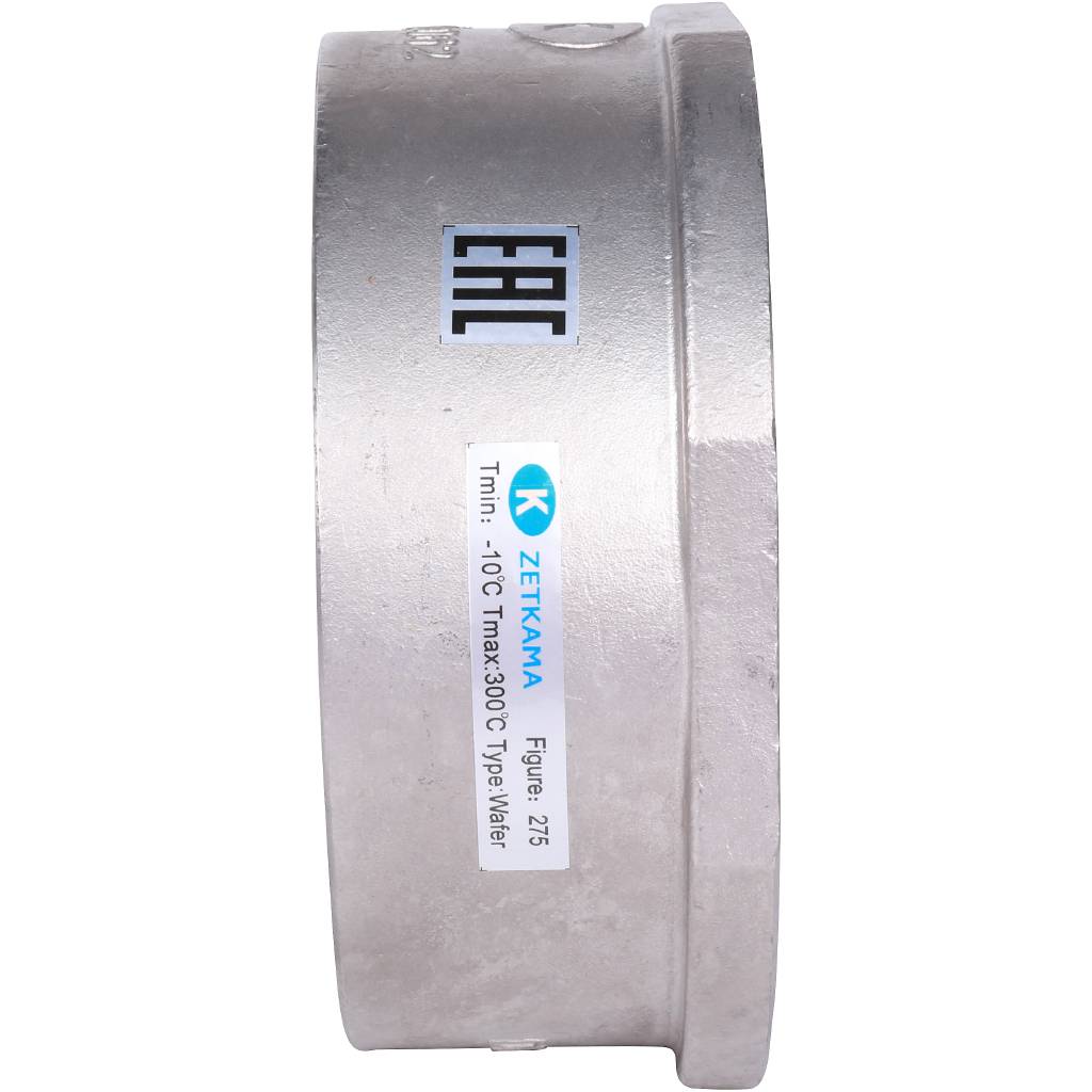 Клапан обратный пружинный ZETKAMA 275I Ду100 Ру40 межфланцевый из нерж. стали, 275I100E51