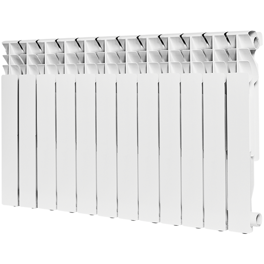 Радиатор алюминиевый ROMMER Plus 500 12 секций боковое подключение (RAL9016), RAL-3210-050012