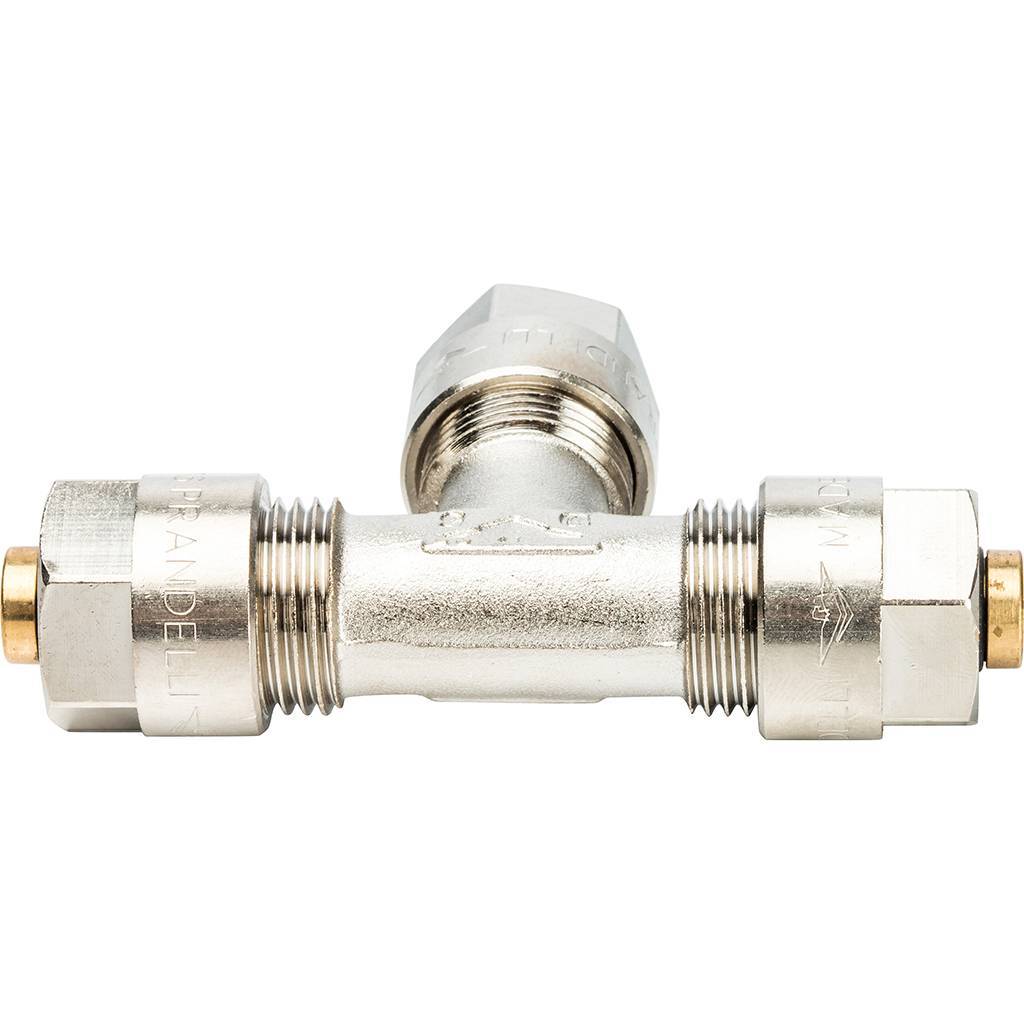 Тройник Prandelli Multyrama (16х2,0) для металлопластиковых труб винтовой, 103.09.11.6