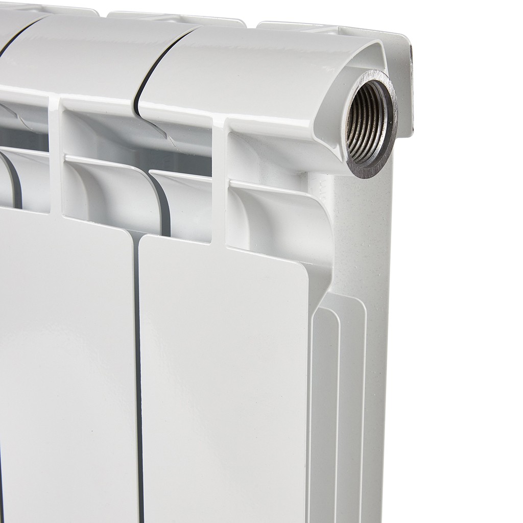 Радиатор алюминиевый STOUT ALPHA 350 6 секций боковое подключение (белый RAL 9016), SRA-2310-035006