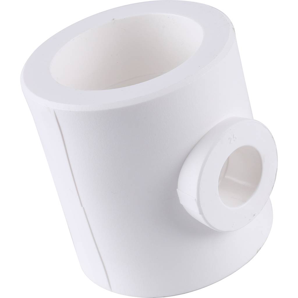 Тройник переходной Kalde 63x25x63 для полипропиленовых труб под сварку (цвет белый), 3212-tio-632563