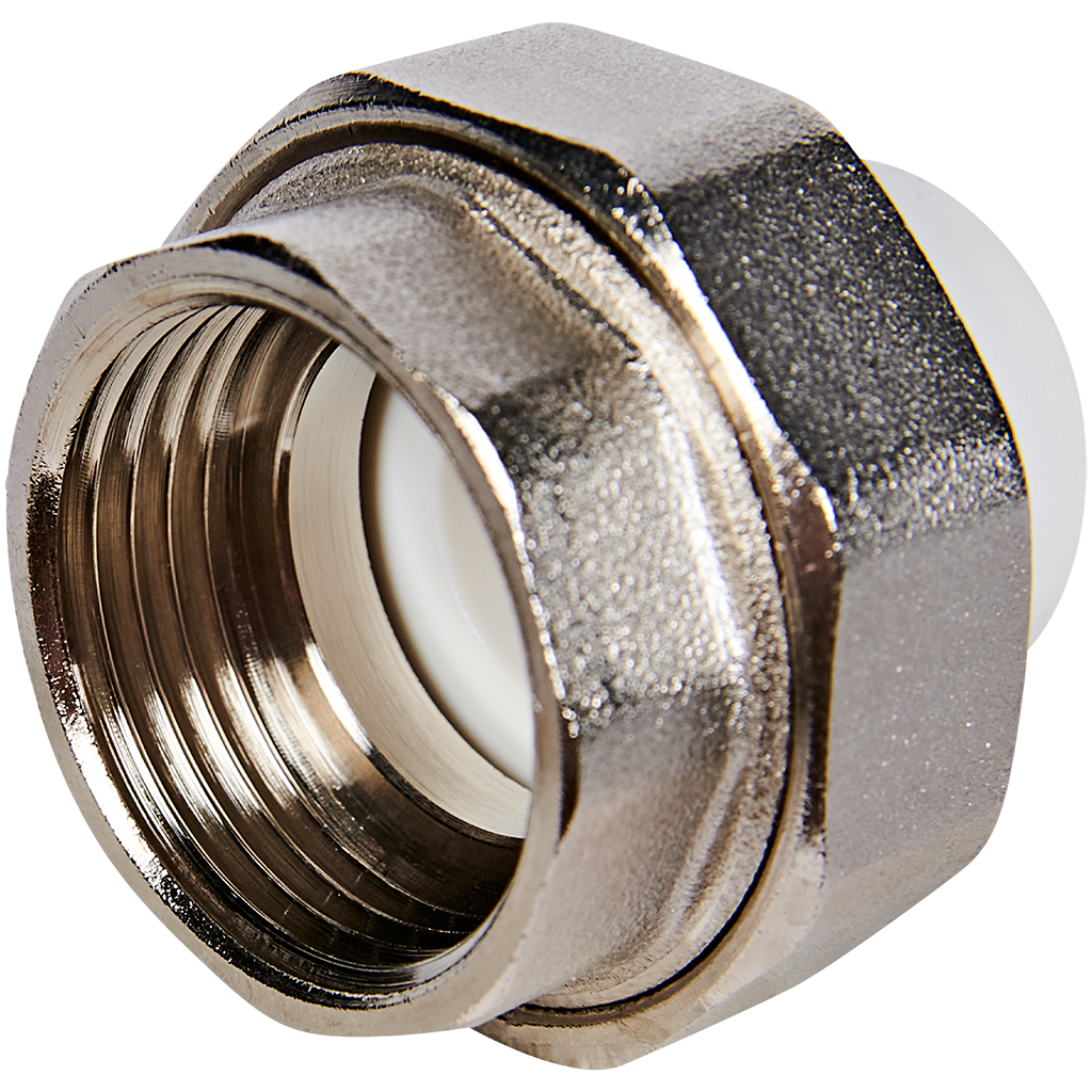 Муфта комбинированная Pro Aqua d=20-1/2 PP-R разъемная (американка) ВР Белая