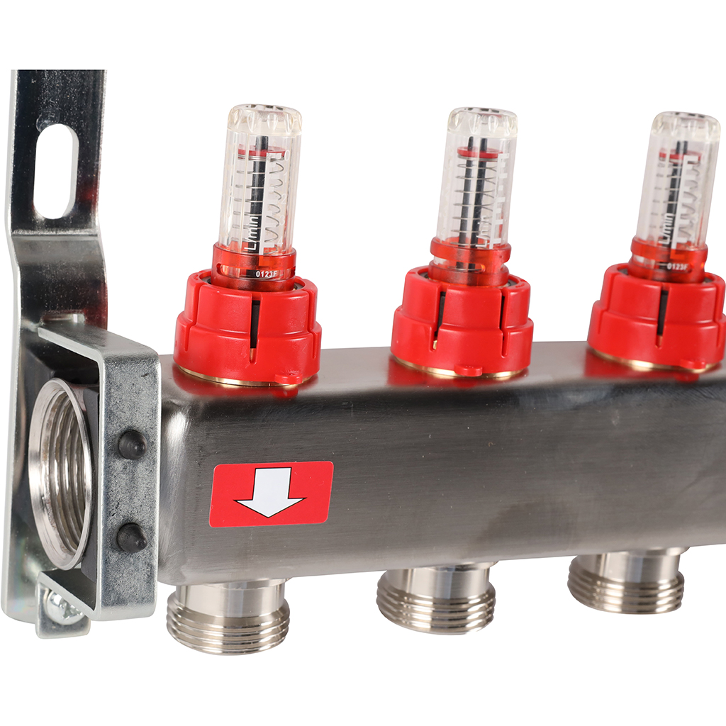 Коллектор из нержавеющей стали с расходомерами ROMMER 11 выходов, RMS-1200-000011