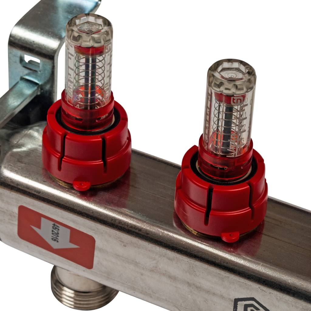 Коллектор из нержавеющей стали с расходомерами STOUT 3 вых., SMS 0917 000003