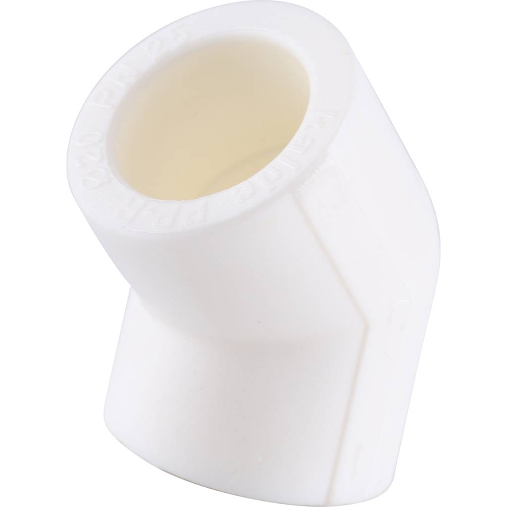 Угольник 45* Kalde d=20 для полипропиленовых труб под сварку (цвет белый), 3212-elb-200045