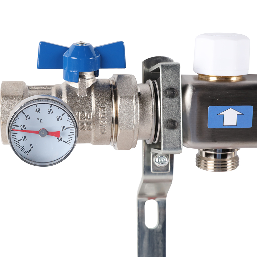 Коллектор из нержавеющей стали в сборе с расходомерами ROMMER 10 выходов, RMS-1210-000010