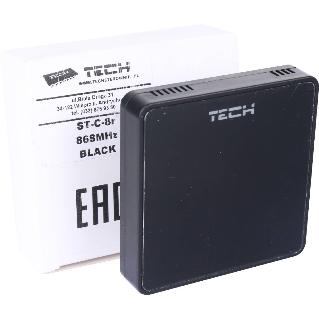 Датчик комнатной температуры беспроводной, черный TECH 868 МГц, C 8 r