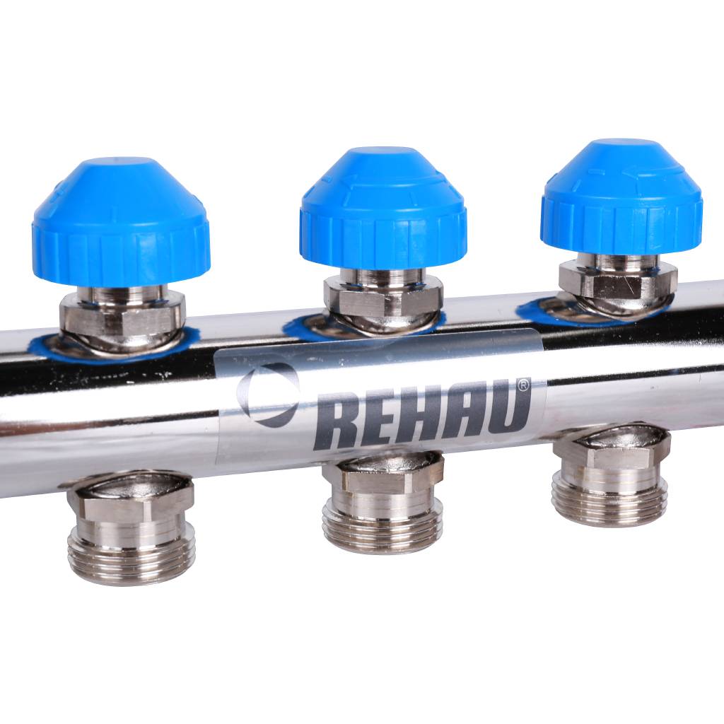 Распределительный коллектор РЕХАУ RAUTHERM S HKV на 9 контуров нерж .сталь (без шаровых кранов), 12180911001