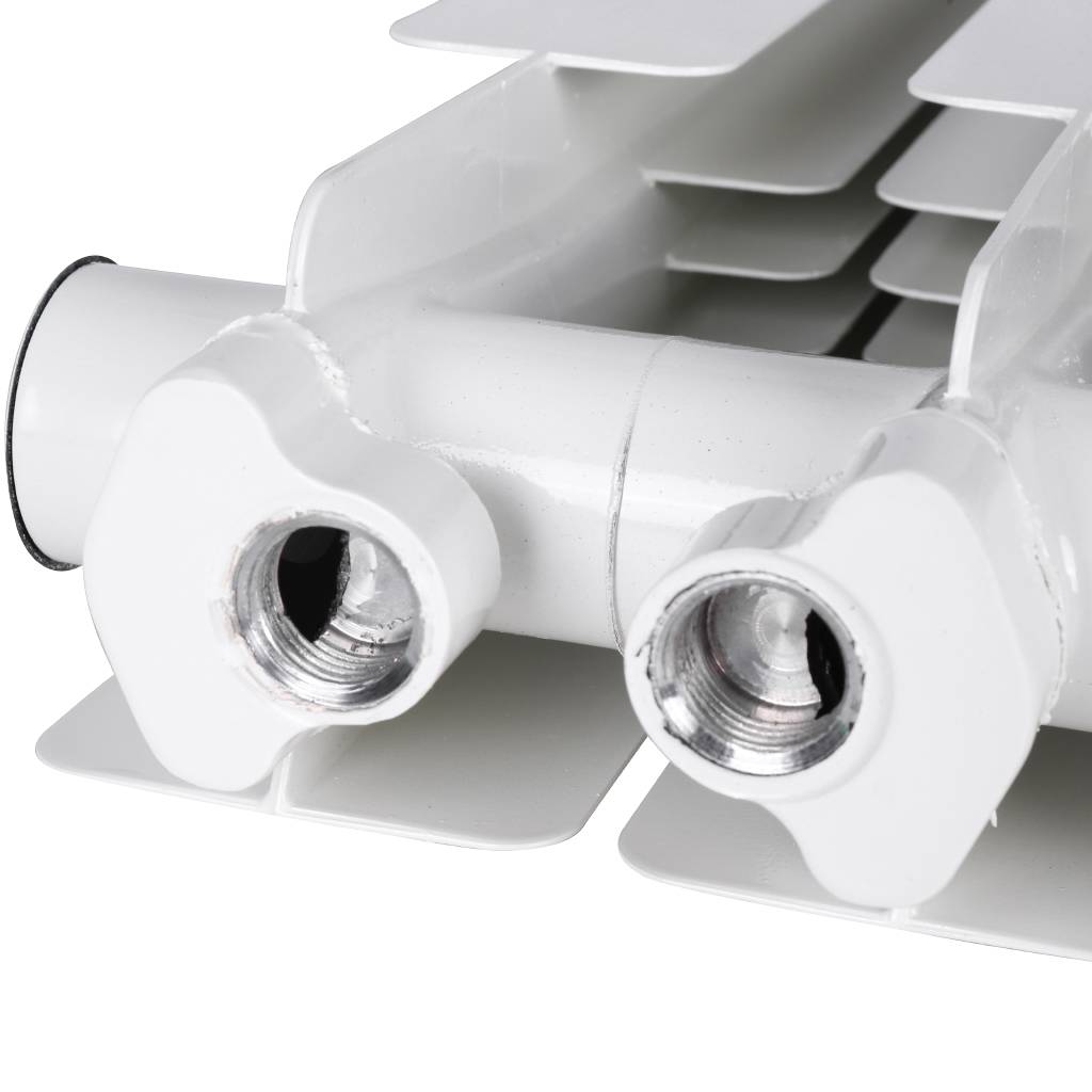 Радиатор алюминиевый STOUT Bravo 500 4 секции нижнее правое подключение (белый RAL 9010), SRA-0120-050004