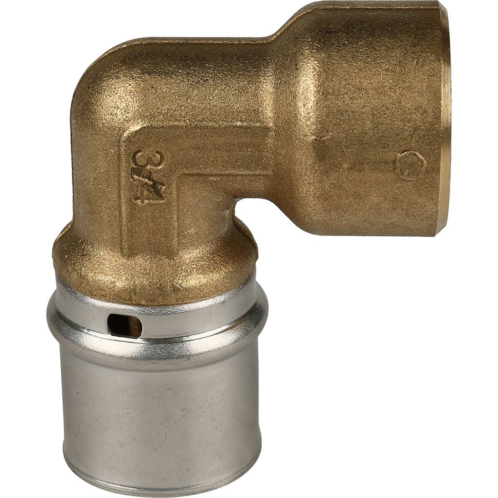 Угольник-переходник STOUT с внутренней резьбой 3/4 х26 для металлопластиковых труб прессовой, SFP-0010-003426