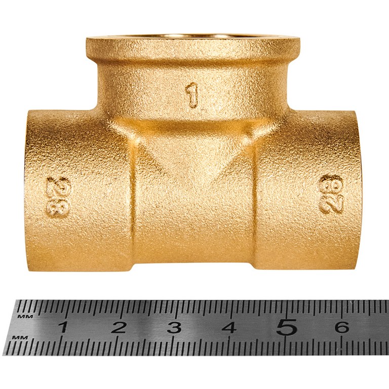 Тройник JINTIAN ВП-ВР-ВП 28x1x28 из латуни под пайку, JT-14130281