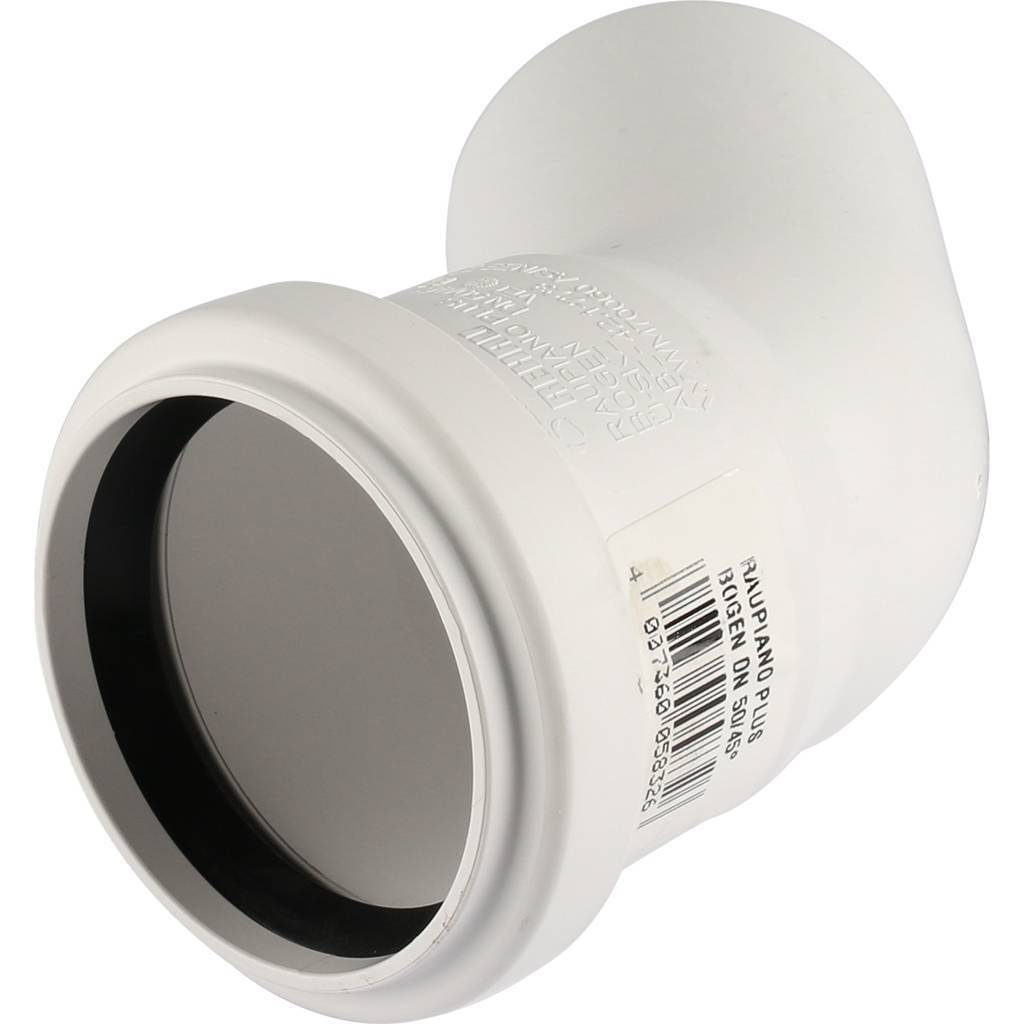 Отвод РЕХАУ RAUPIANO PLUS диам. 50 на 45°, 11211141003