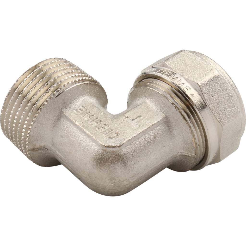 Угольник TIEMME с наружной резьбой (26х3.0х1) для металлопластиковых труб винтовой, 1600051