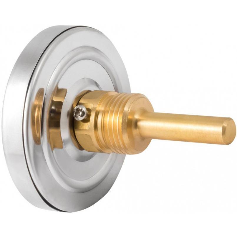 Термометр биметаллический РОСМА 100 мм c гильзой 160 градусов 1/2 осевой шток 64х6 мм БТ-51.211