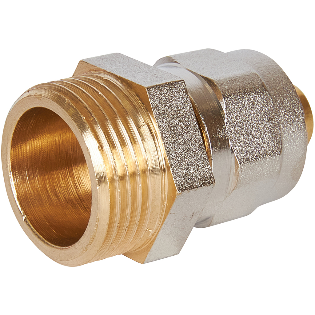 Переходник STOUT с наружной резьбой 3/4 х16 для металлопластиковых труб винтовой, SFS-0001-003416