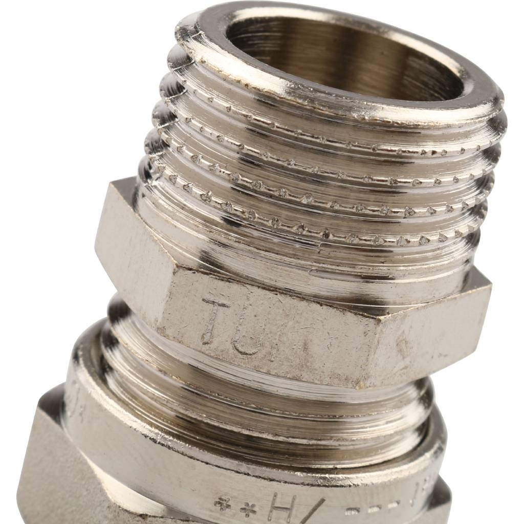 Муфта TIEMME с наружной резьбой (16х2.0х1/2) для металлопластиковых труб винтовой, 1600001