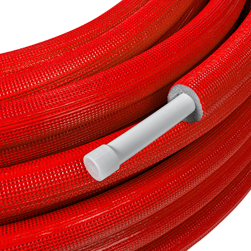 Труба EVOH PE-Xa в изоляции 32х4,4х 6,  50м красная, RTP