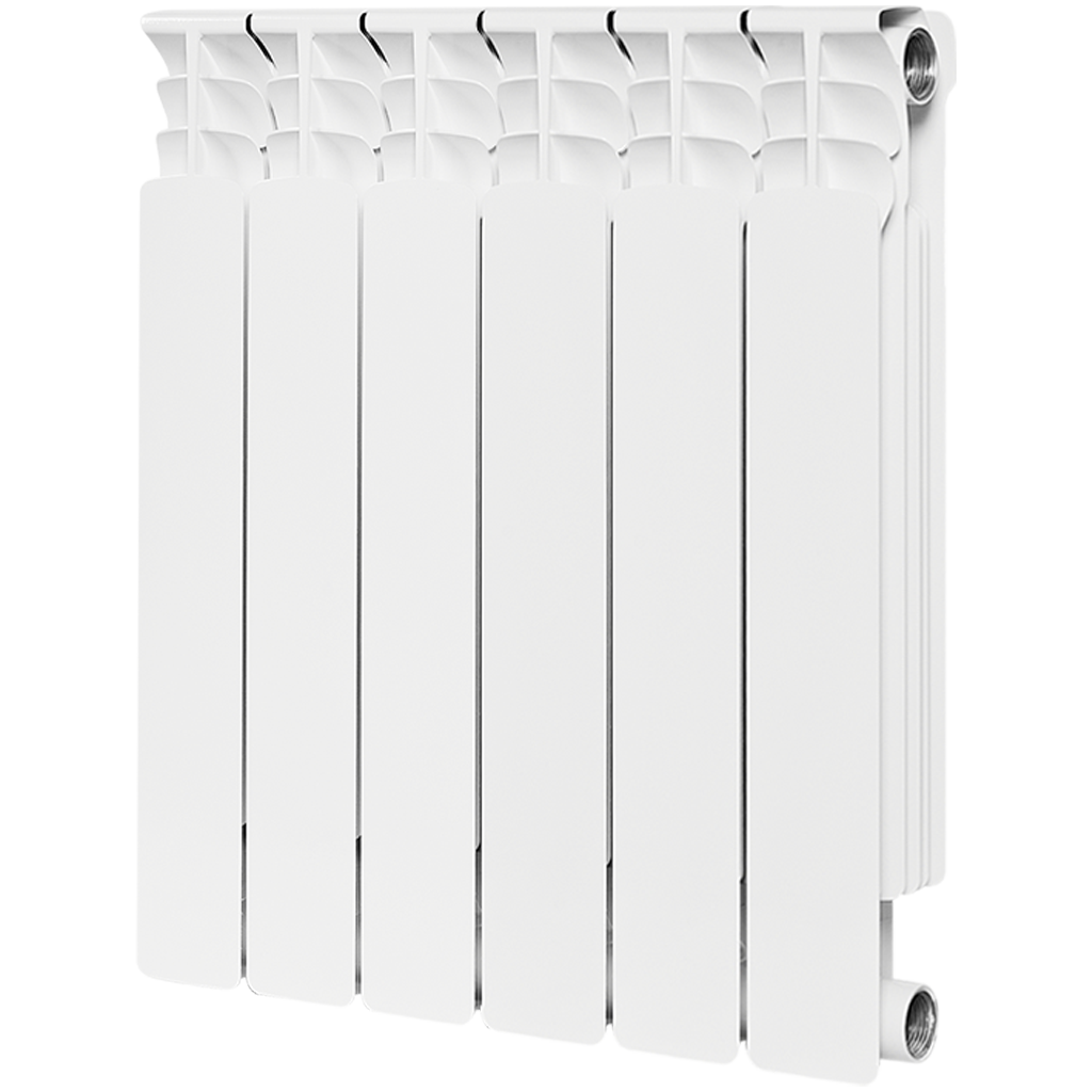 Радиатор биметаллический STOUT Space 500 6 секций боковое подключение RAL9016, SRB-0310-050006