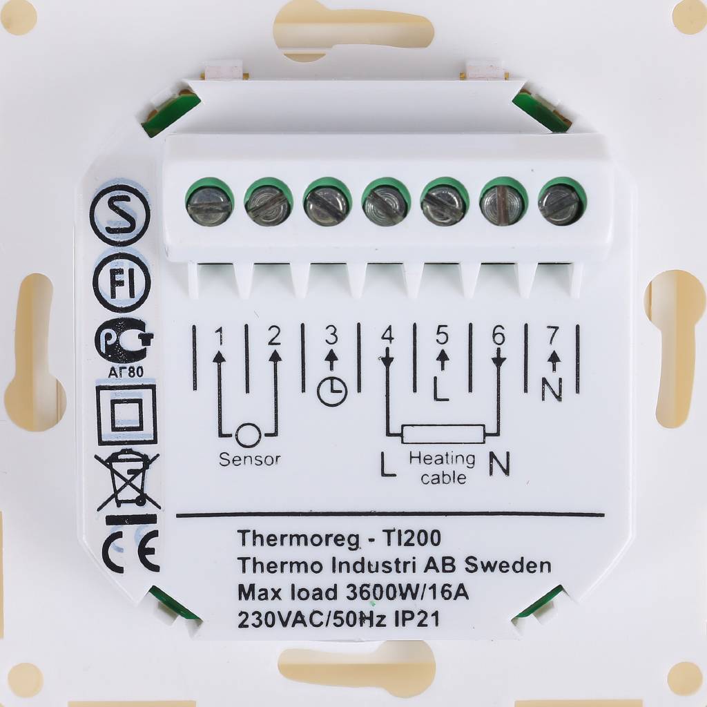 Терморегулятор THERMO Thermoreg Design от +5 до +40 16 А, TI-200D