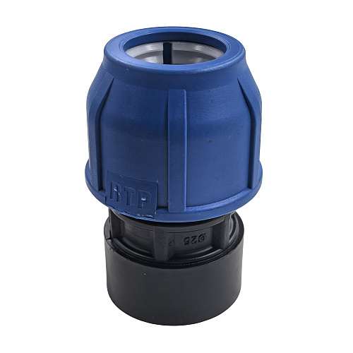 Муфта компрессионная, полипропилен внутренняя резьба 25х1, для полиэтиленовых труб, РТП