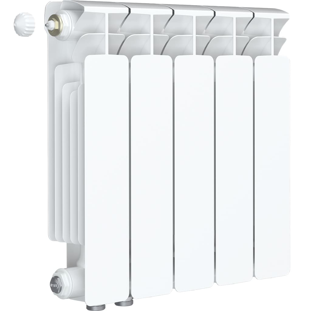 Радиатор биметаллический RIFAR BASE VENTIL 350 5 секции BVRL нижнее правое подключение (белый RAL 9016), 1RB35.VС-5