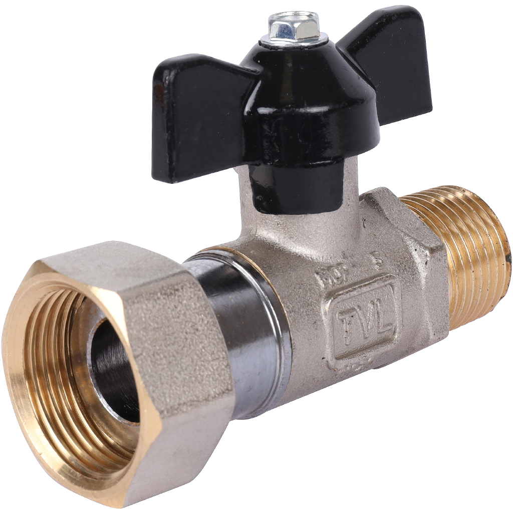 Кран шаровой STOUT 1/2x3/4 с накидной гайкой, НР/накидная гайка, ручка бабочка, SVB-1009-001520