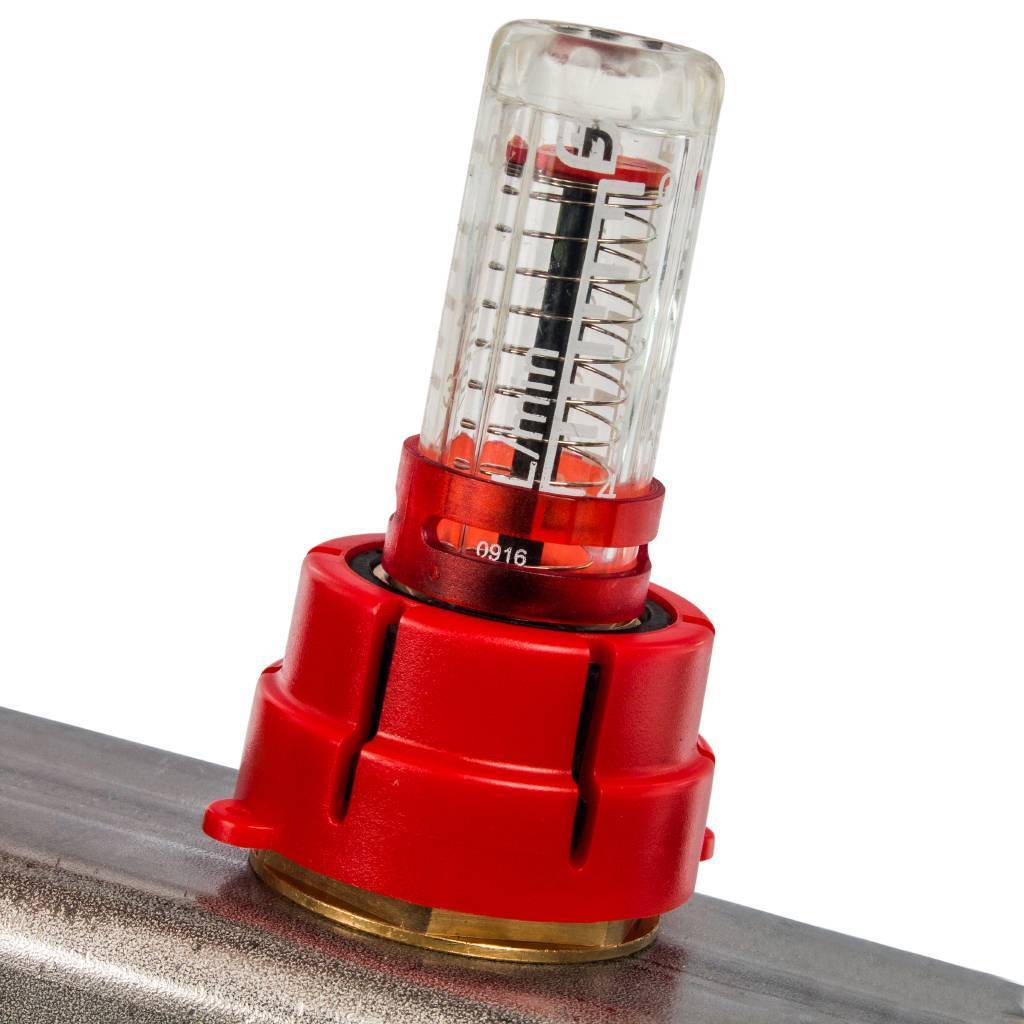 Коллектор из нержавеющей стали STOUT с расходомерами 2 вых., SMS 0917 000002