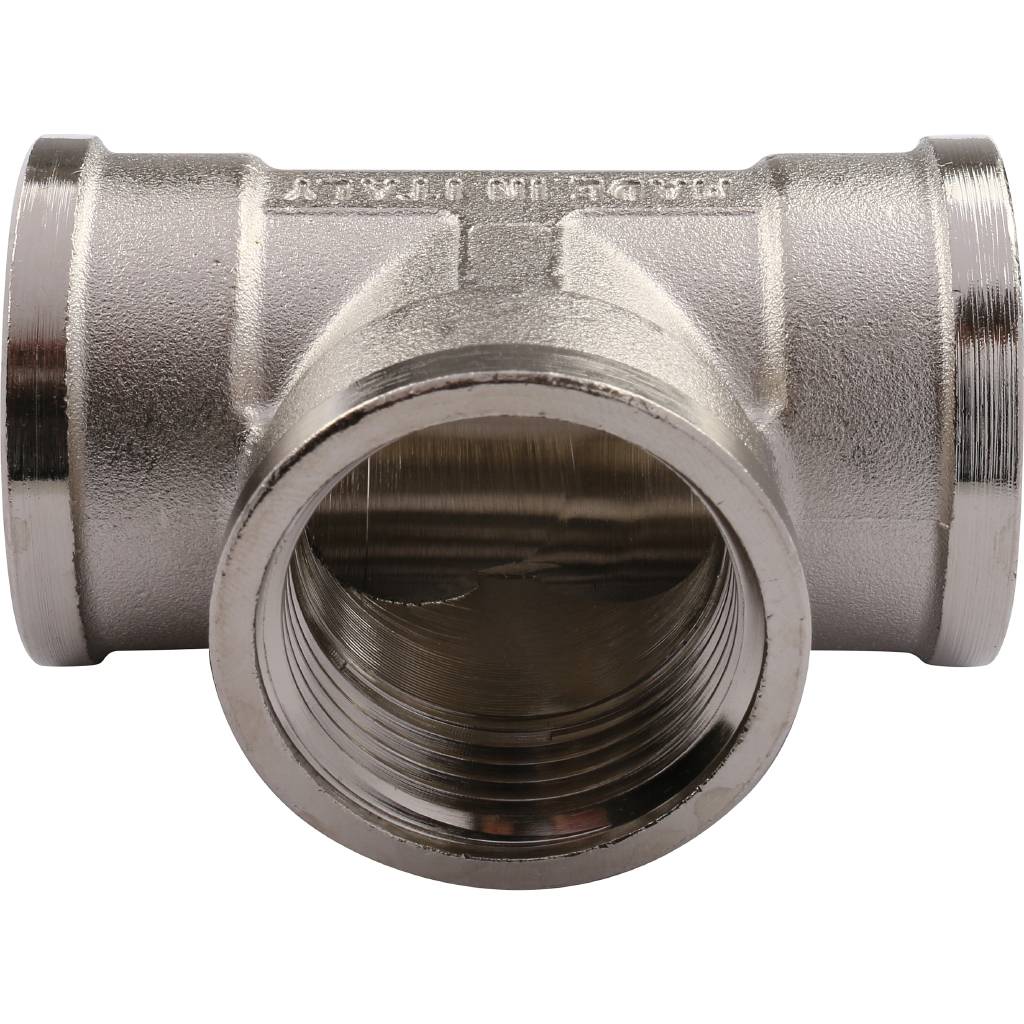 Тройник TIEMME ВВ никелированный 1 для стальных труб резьбовой, 1500083