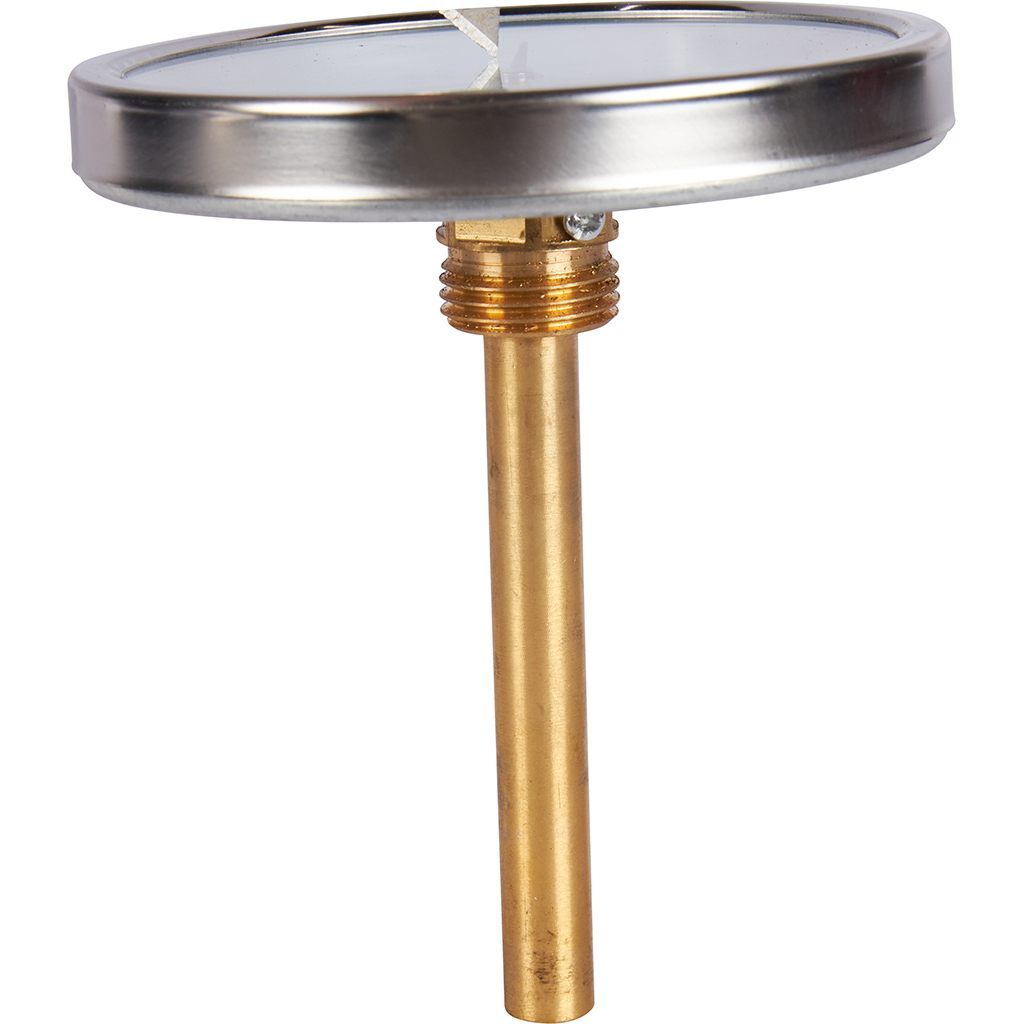 Термометр биметаллический ROMMER 100 мм 120 градусов с погружной гильзой 100 мм 1/2