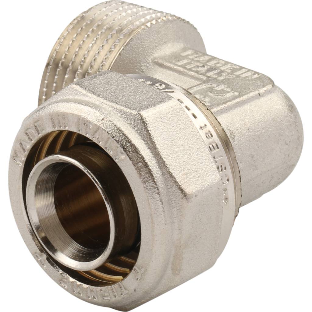 Угольник TIEMME с наружной резьбой (26х3.0х1) для металлопластиковых труб винтовой, 1600051