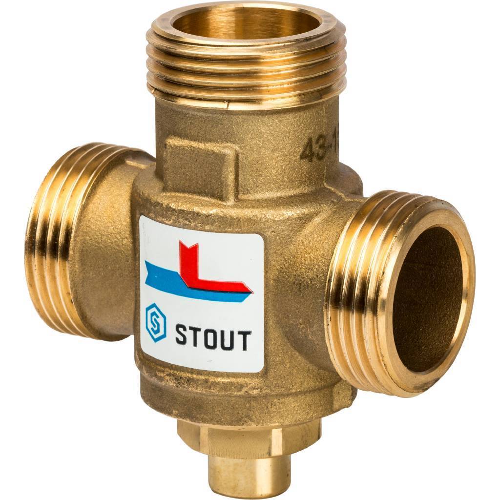 Термостатический смесительный клапан STOUT G 1 М-G 1 1/2F-G 1 M   60°С