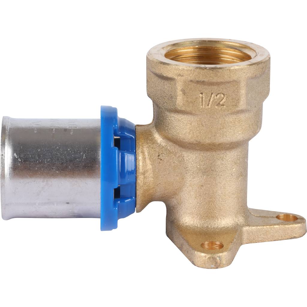 Угольник APE настенный с креплением удлинённый 1/2 х20 для металлопластиковых труб прессовой, ARL3503200