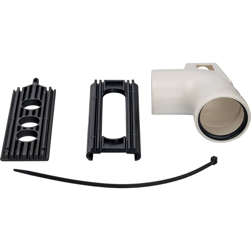 *SCA-8080-121090 STOUT Элемент дымохода конденсац.угол 87° DN80 м/п PP-FE с кронштейном