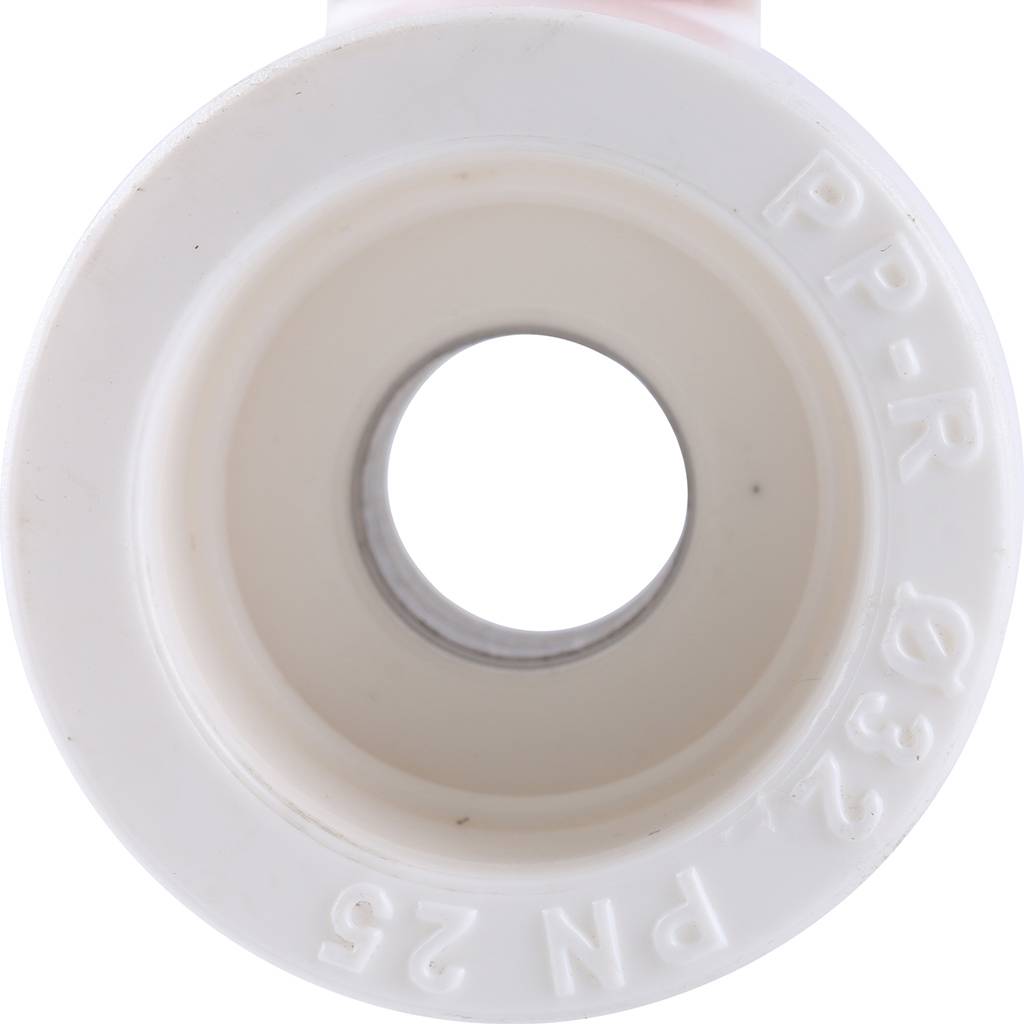 Мини-кран шаровой Kalde с красной ручкой для полипропиленовых труб d=32