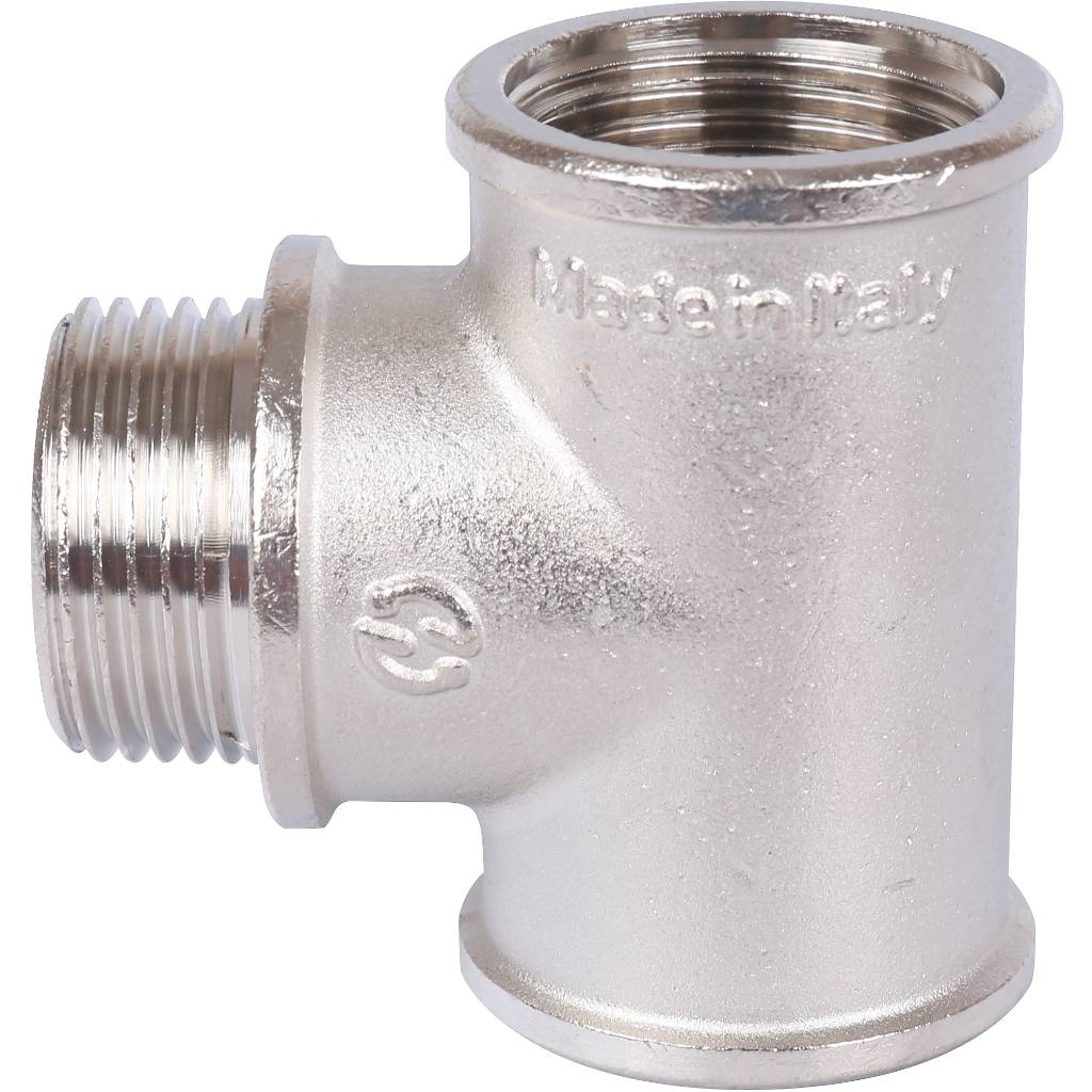 Тройник STOUT ВНВ никелированный 1 x1 x1, SFT-0065-000111