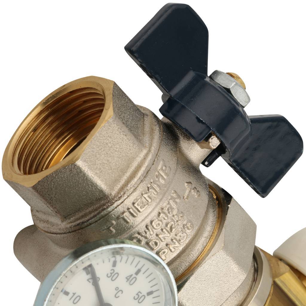 Коллектор в сборе с расходомерами на 9 выходов TIEMME 1х3/4 ЕК, 3870009(3871G060509)