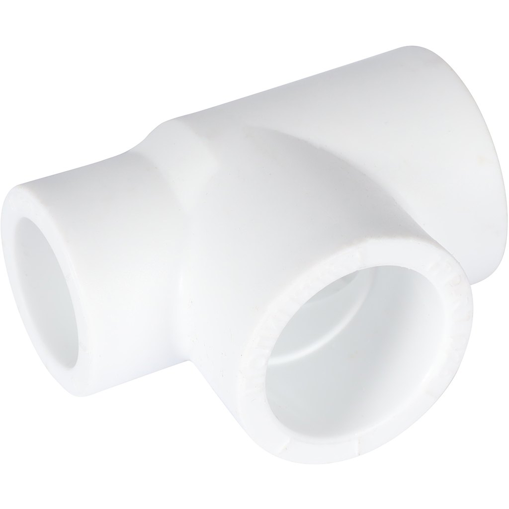 Тройник переходной Политэк 25х25х20 для полипропиленовых труб под сварку (цвет белый)
