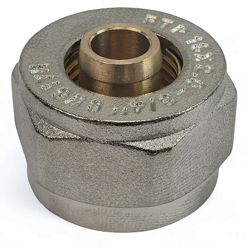 Соединитель евроконус аксиальный, латунь,16х2,0х3/4, желтый, RTP