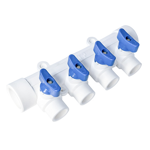 Коллектор с шаровым краном универсальный PPR 32х20/4, RTP