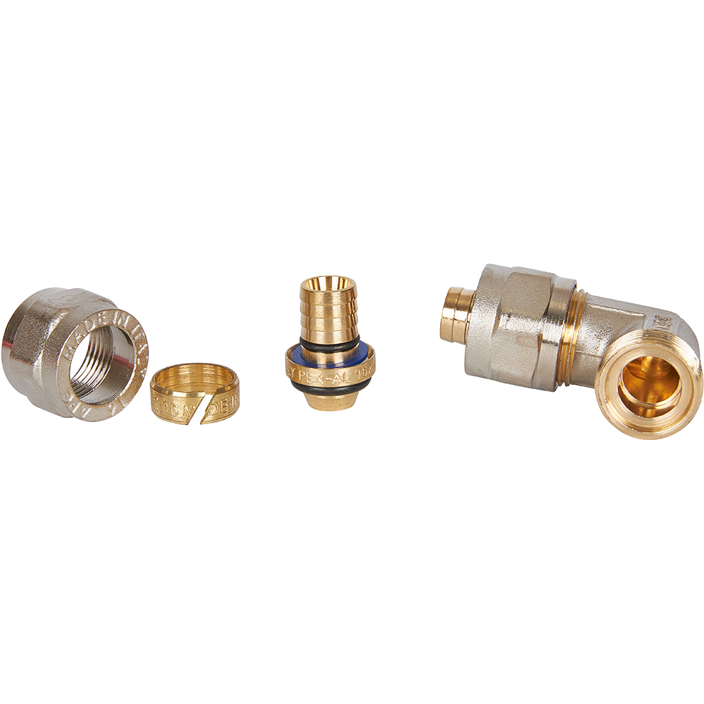 Угольник STOUT  90° 16х16 для металлопластиковых труб винтовой, SFS-0003-001616