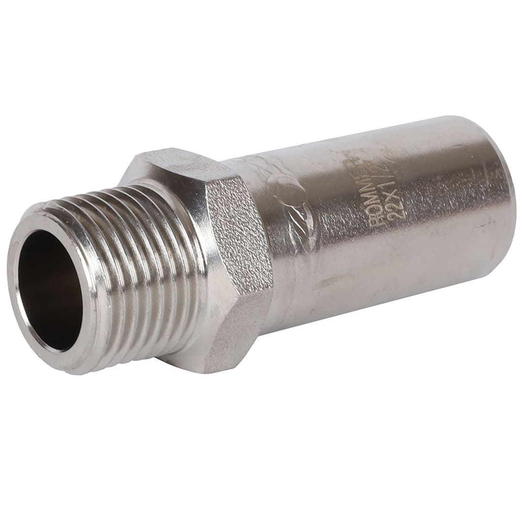 Вставка переходная НПр-НР ROMMER 22х1/2 из нержавеющей стали прессовой, RSS-0024-002212