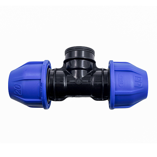 Тройник компрессионный, полипропилен внутренняя резьба 20х 1/2, для полиэтиленовых труб, РТП