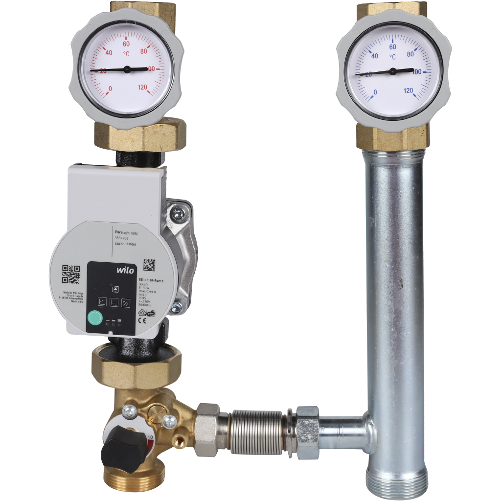 Насосная группа Meibes V-MK 1 1/4 с насосом Wilo PARA SC 7.0, со смесителем, подающая линия слева, M66834.36WI