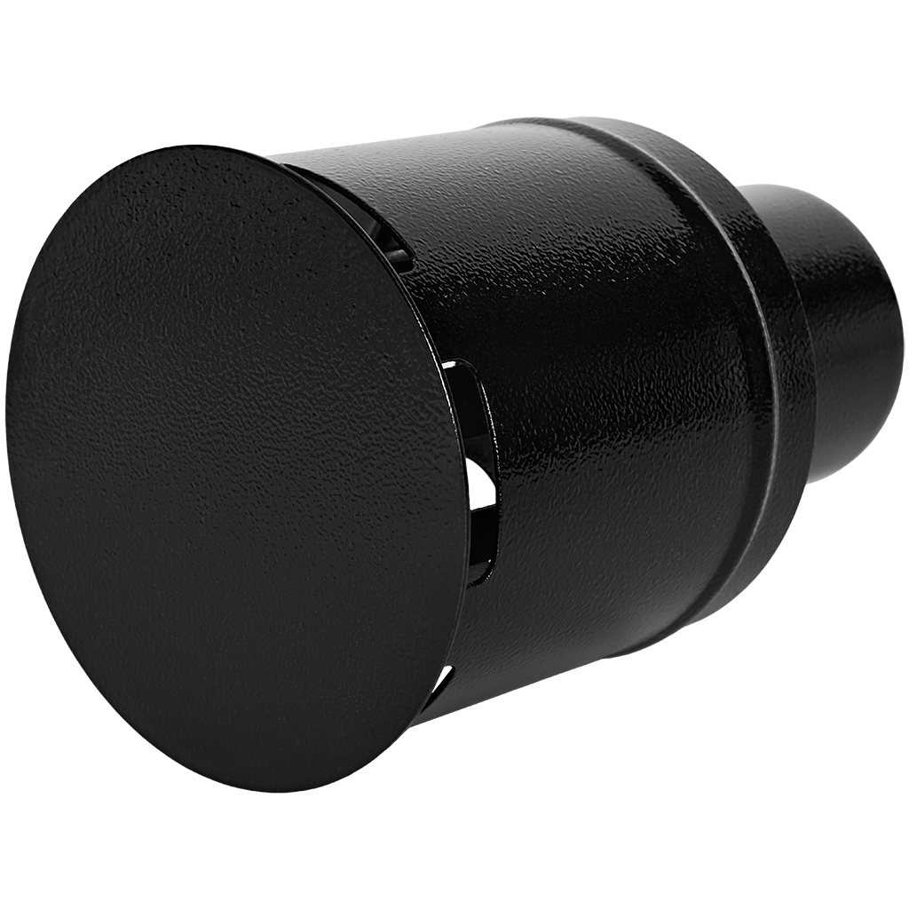 STOUT SCR-0080-800011 STOUT Оголовок вертикальный с ветрозащитой сварной традиц. D80(п) ЧЕРНЫЙ узкий, SCR-0080-800011