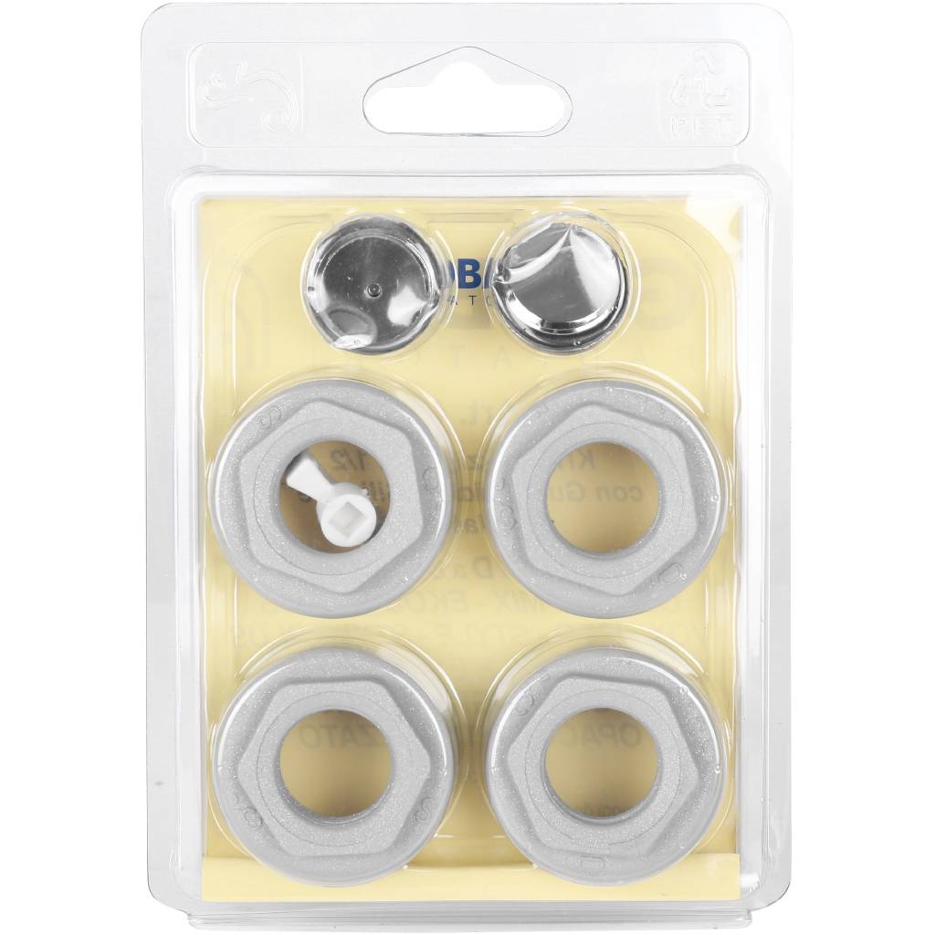 Присоединительный набор для радиатора Global 011046 08 KIT 1/2 (цвет cod.08 grigio argento opaco metallizzato (серый)), A046KIT1/208
