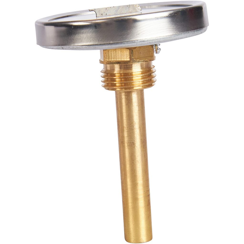 Термометр биметаллический ROMMER 63 мм 120 градусов с погружной гильзой 75 мм 1/2