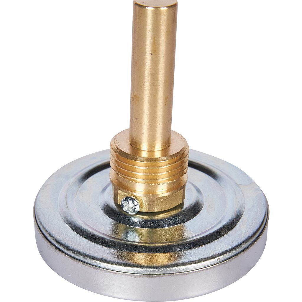 Термометр биметаллический ROMMER 63 мм 120 градусов с погружной гильзой 50 мм 1/2