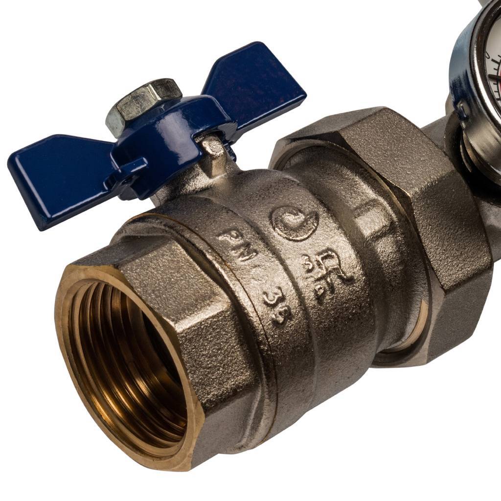 Распределительный коллектор из латуни без расходомеров STOUT 6 выходов, SMB 0468 000006